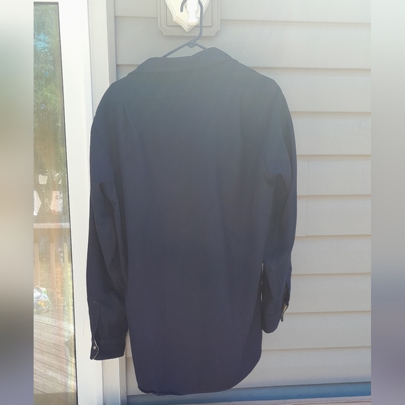 Cabela's Vintage Mens L/T  Dark Blue Shirt with Tan Collar Button Up  VGUC - Picture 5 of 5